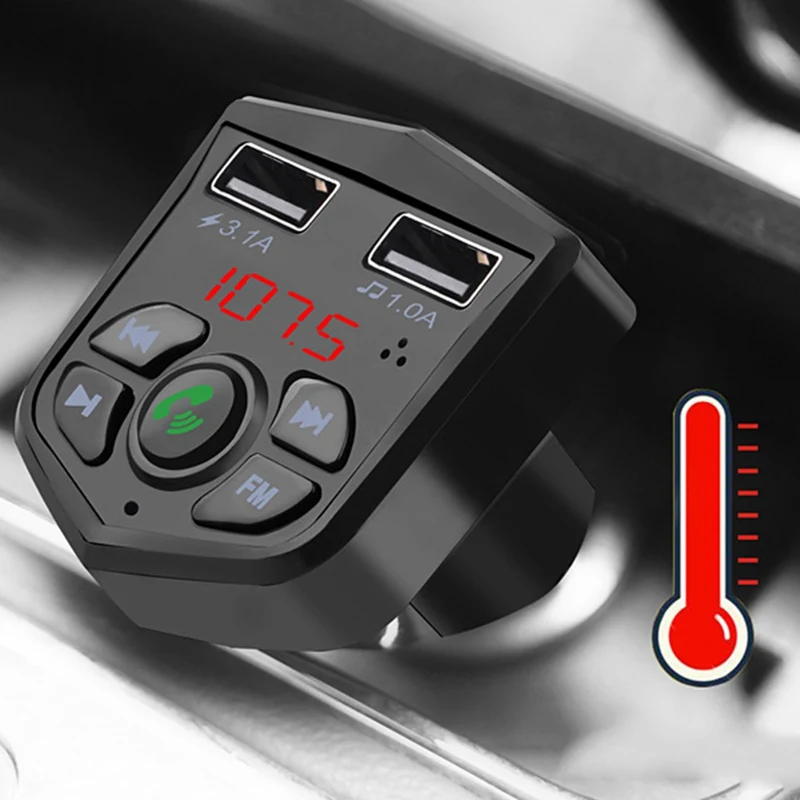 Автомобильный Bluetooth fm-передатчик, беспроводной комплект Hands Free, MP3 музыкальный плеер, поддержка TF карты, 5 В, 2.1A, USB, прикуриватель, автомобильное зарядное устройство