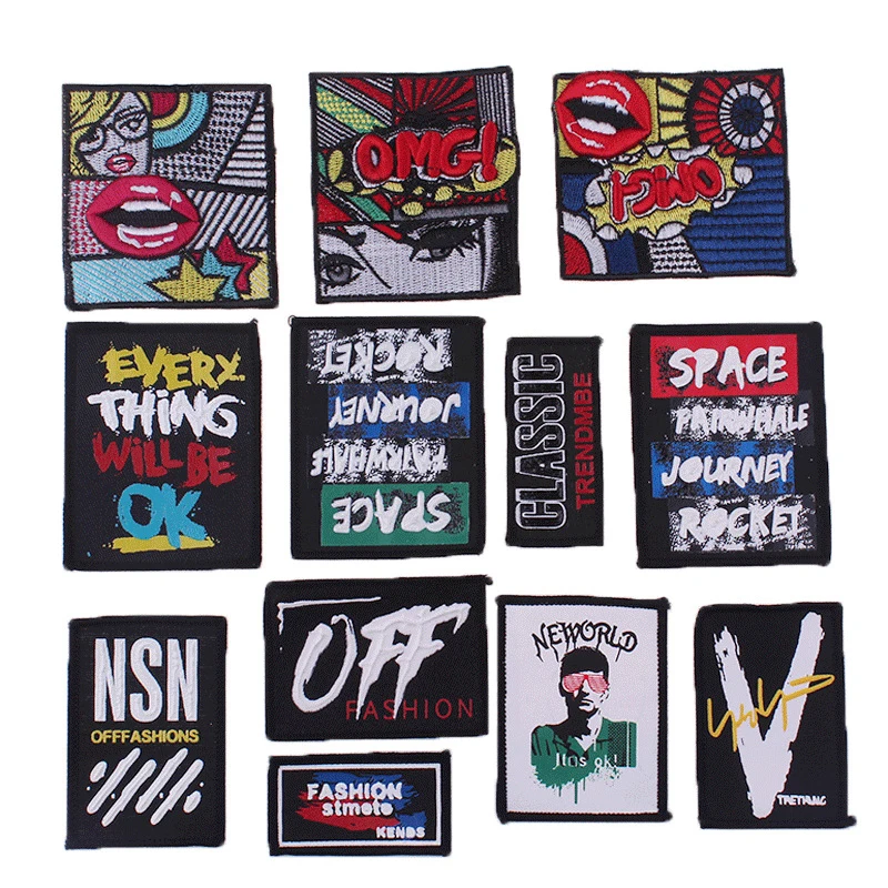

3D three-dimensional Fashion pattern embroidery Iron On Patches For Clothing DIY On Clothes Applique Stickers For Jacket Decor