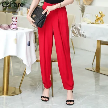 

NEW Summer Women Harem Pants 2020 Spring Casual Vintage Elastic Waist Trouser Women Cotton Linen Pants Plus Size Trousers