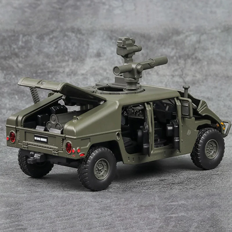 1/32 масштаб силы США H1 SUV модель игрушки звуковой светильник литье под давлением металлическая модель автомобиля игрушка для детей подарок