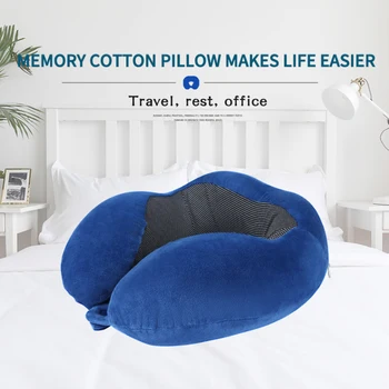 

Travel Pillow 100% Pure Memory Foam Neck Pillow, Comfortable & Breathable Cover, Machine Washable, Airplane Travel Kit