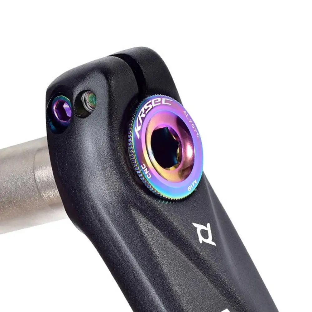 MTB Aluminum Alloy Crank Screw Bike Bicycle Crank Arm Fixing Bolt Crankset Nut M18/M19/M20 Cover