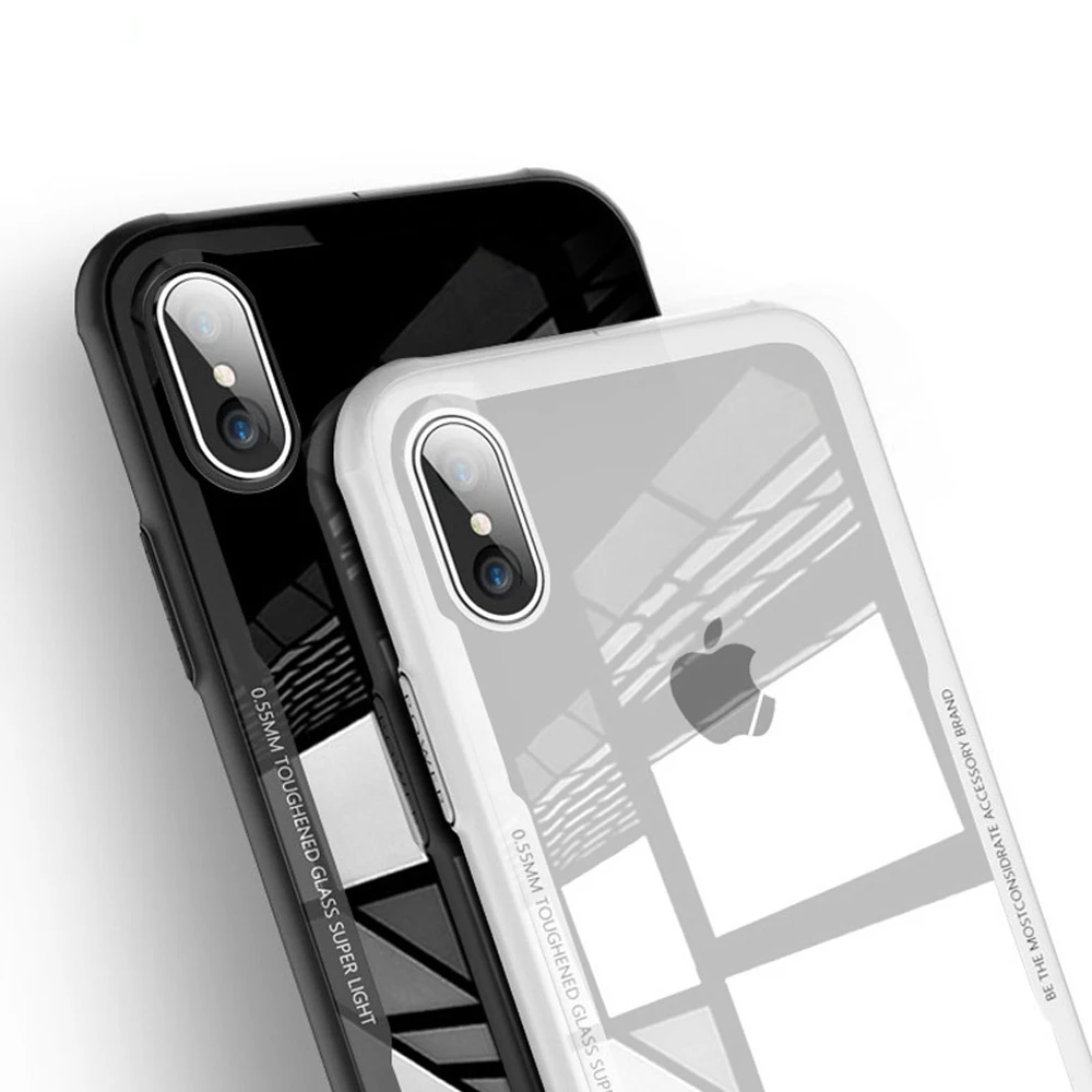 CASEIER Tempered Glass Phone Case For iPhone 11 Pro XR XS MAX X Full Protective Soft Cases 7 8 6 6S Plus Back Covers |