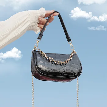 

Crossbody Bags for Women 2020 New Korean Version of Crocodile Pattern Fashion Method Vintage luxury Female Leather Bag