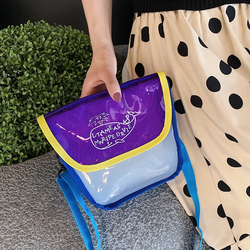 

Female summer new Korean fashion color shoulder bag whale graffiti slung bag students