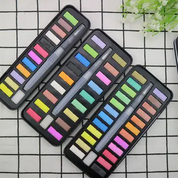 

12/18/24Colors Solid Water Color Painting Set Box Iron Box Watercolor Painting Pigment Portable Watercolor Pigment Set