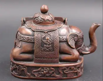 

Antique Tibetan Bronze Totem elephant figure Teapot Tea Pot Statue