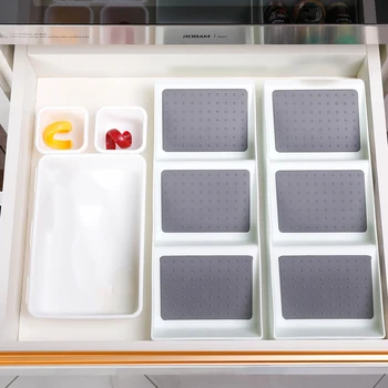

3 Grids Cutlery Compact Storage Box Separation Drawer Organizer Cabinet Seasoning Bottles Non Skid Spice Rack Kitchen Jar Holder