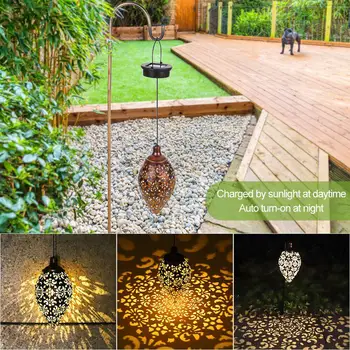 

Waterproof solar garden light LED Lantern Hanging Outdoor Sensor Sensitive Solar Lamp Control solar Shape lamp Olive Powere