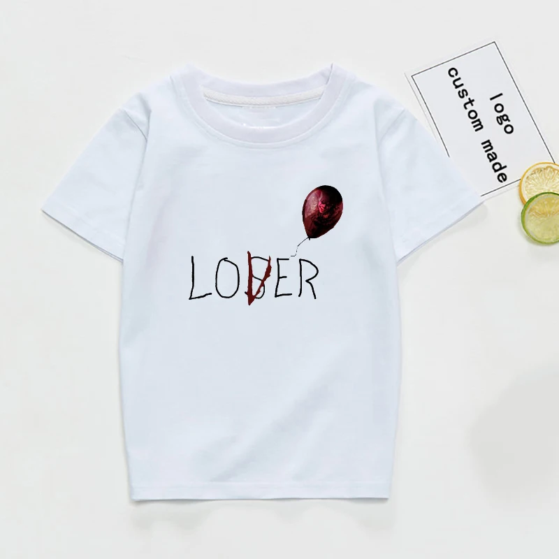 Lover/одежда с короткими рукавами для влюбленных; Детские футболки; хлопковая Футболка для мальчиков и девочек; белая Детская осенняя футболка для мальчиков и девочек; топ; одежда для детей