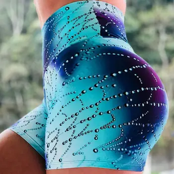 

Sexy Skinny Shorts Fashion Trendy High Waist Sports Stretchy Sweatpants Colorful Printed Shorts