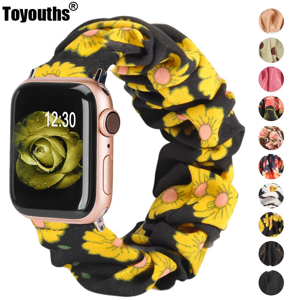 Toyouths ткань обтянутая тканью Ремешок для наручных часов Apple watch версии 40 мм 44 38 42