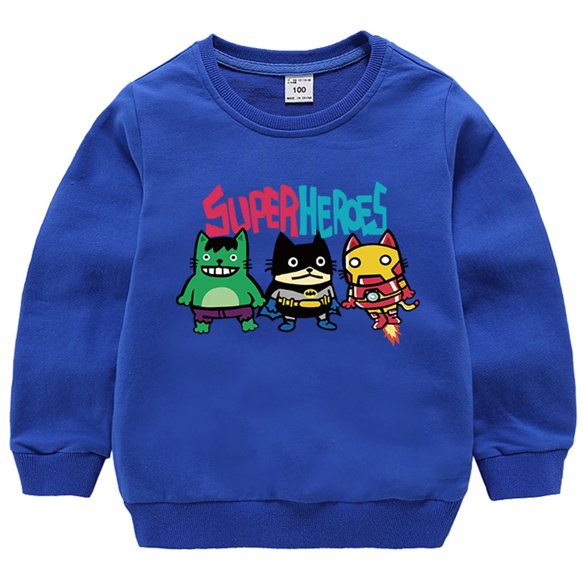 Детская футболка зимний свитер хлопковая одежда с длинными рукавами для маленьких мальчиков и девочек 2 лет, 3 года, 4 года, 5 лет, 6 лет, 7 лет, 8 лет, 9 лет, мультяшный супергерой