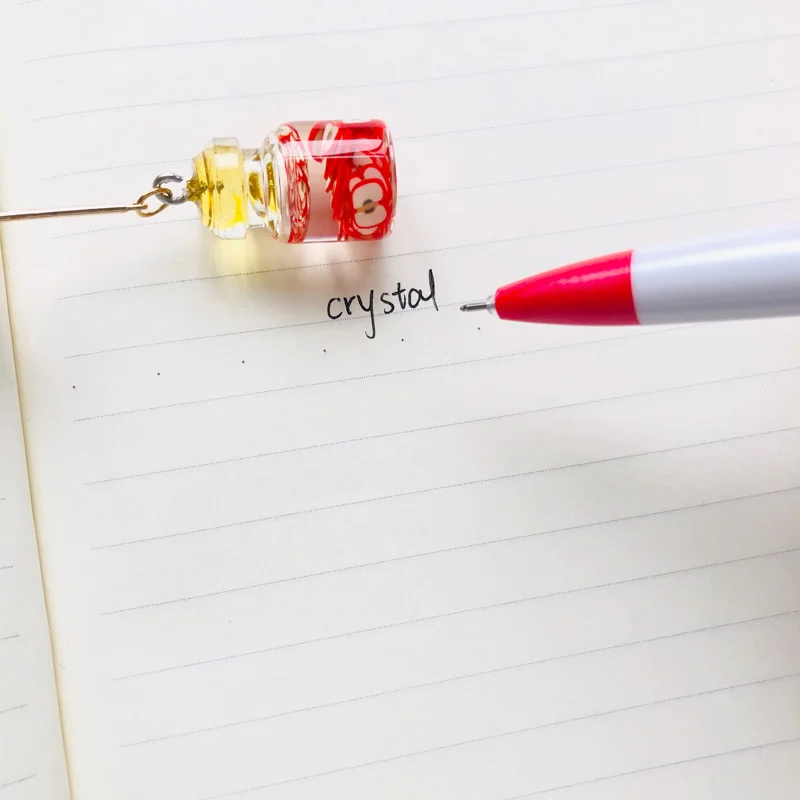 1X кристалл кулон в виде ягоды градиентная Ручка Гелевая Ручка-роллер ручка школьные офисные поставки черные чернила