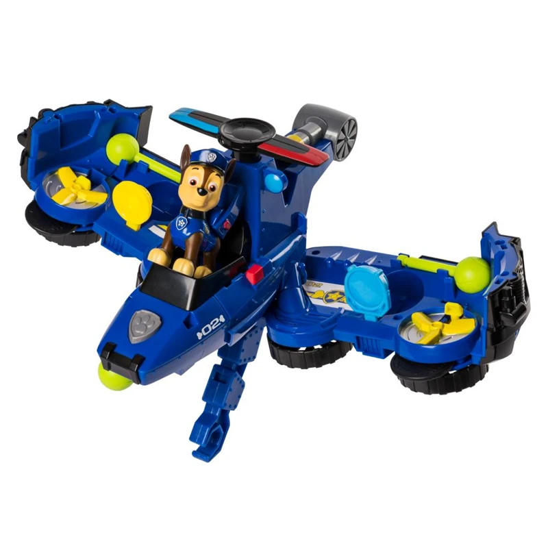 Original Paw Patrol Flip & Fly Chase 2-in-1 Deformed Vehicle Toy Set Anime Action Figure Model Cars Spin Master Toy Kids Gift