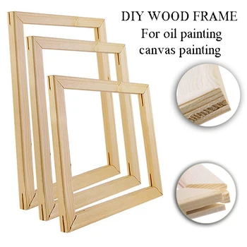 

Natural Wood Photo Frame oil Painting by number Frame Wall Art Large DIY Canvas Paintings Frame Posters Hanger Frame Home Decor