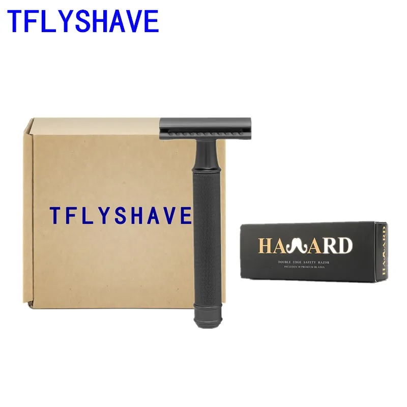 

TFLYSHAVE Men's Double Edge Razor Classic Manual Shaver Zinc Alloy Head Metal Razor For Shaving&Hair Removal 10 Blades