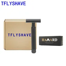 TFLYSHAVE Men's Double Edge Razor Classic Manual Shaver Zinc Alloy Head Metal Razor For Shaving&Hair Removal 10 Blades Shaving