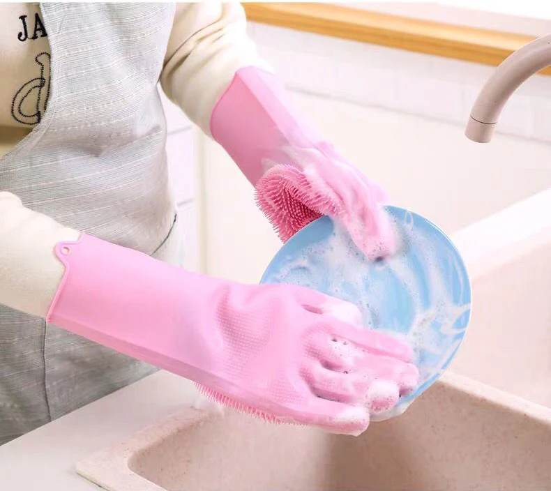 1 Pair Kitchen Silicone Cleaning Gloves Home Furnishing Washing Glove