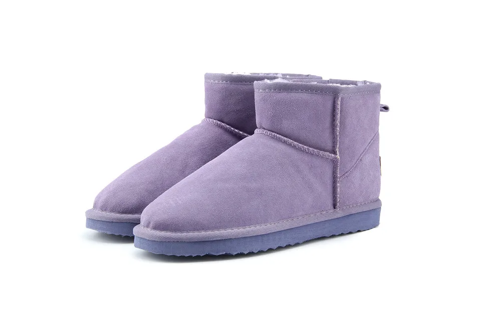 Australia Women Snow Boots Genuine Cowhide Leather Ankle Boots Warm Winter Boots Woman shoes large size 34-44