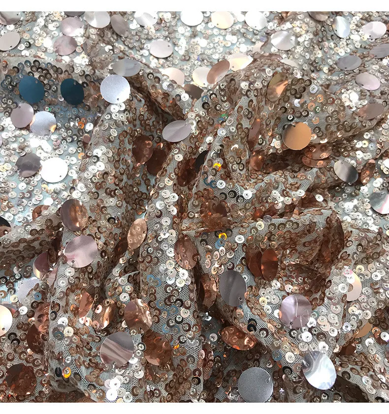 Sequin Micro Teardrop Dangle Fabric For Dress Sold by the yard champagne Gold, Black, Purple, Silver Mesh Organza