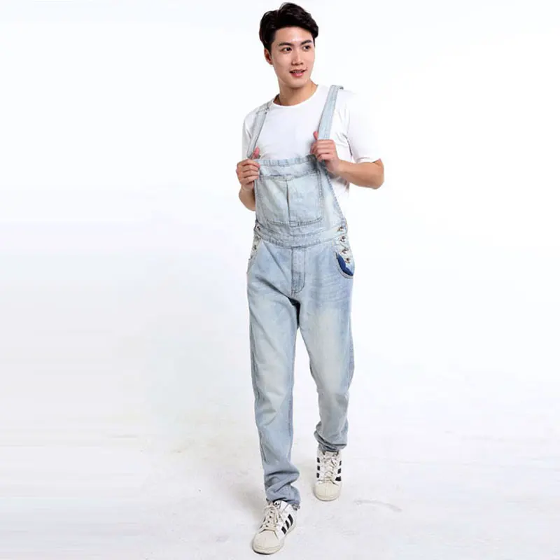 Men's Denim Overalls Korean Style 
