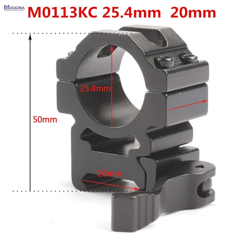 Rifle Scope Mount 1 Pair QD 25.4mm 30mm Rings 20mm Picatinny Rail Adapter Riflescopes Tactical Pistol Airsoft