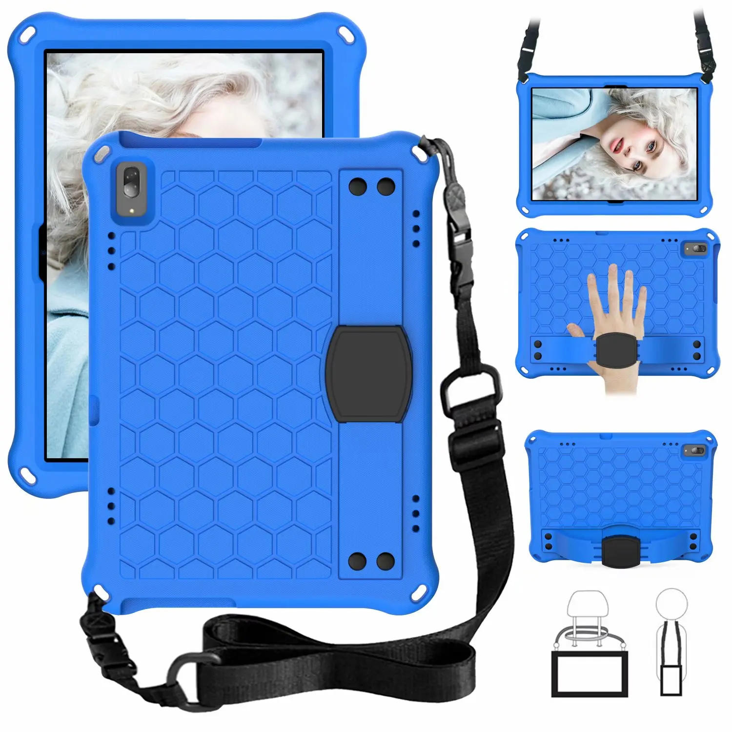 Capa Segura para Tablet Eva Infantil para Lenovo Tab M10 Tb-x505f x X605f Tb-x306f Tb-x606f P10 E10 Tb-x104f Tab4 10 Tb-x304f X704f Capa s