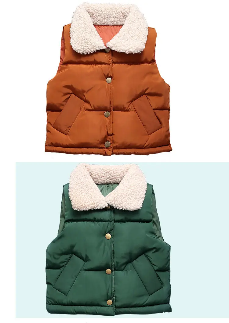 Детский пуховый жилет осенне-зимняя модная плотная одежда из хлопка для девочек Повседневный толстый теплый жилет для мальчиков и девочек, пальто, одежда От 2 до 8 лет