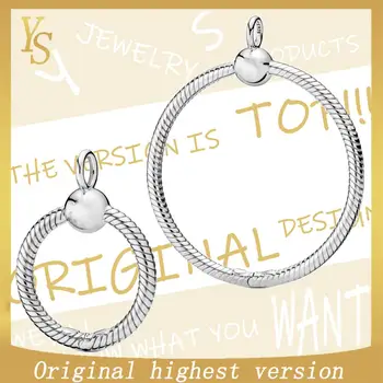 

YS Pendant Necklace 100% Sterling Silver Top Edition Original 2019 Autumn New String Charm Strings Letter O Pendant Necklace