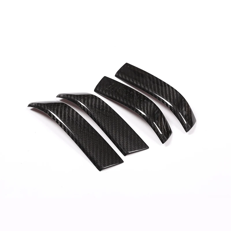 4pcs Real Carbon Fiber Style Car Interior Door Handle Trim For Volkswagen Touareg 2011- Accessories - Название цвета: Carbon Fiber