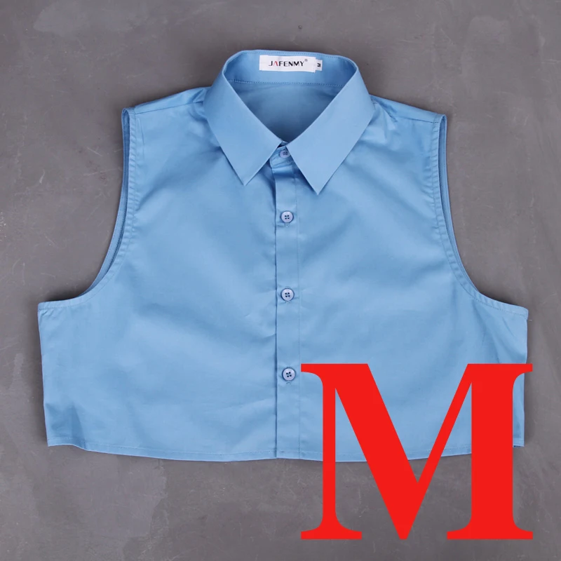 Vest Blue M Поддельные ложный воротник женская блузка белый сплошной хлопок съемный воротник черный мужской женский галстук нагрудные Дамы Декор Поддельные - Цвет: Vest Blue M