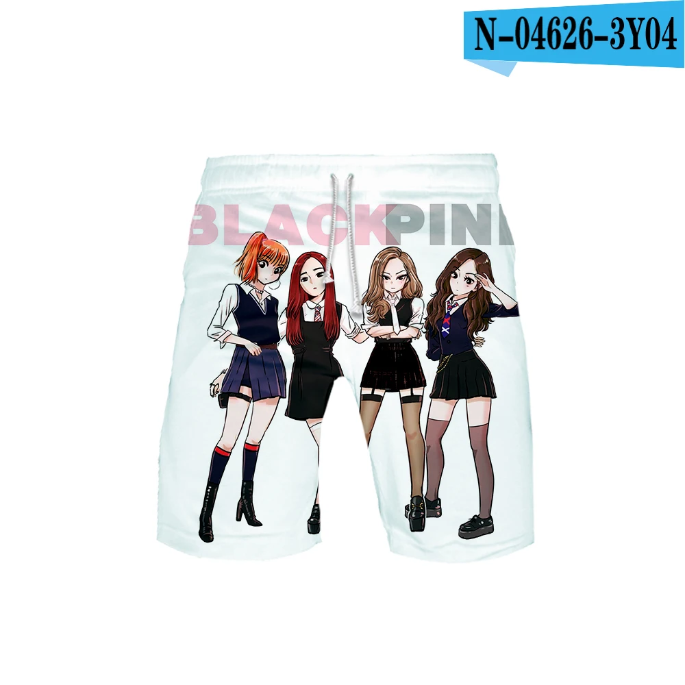 BLACKPINK уличная детская повседневная Летняя обшитые мужские шорты/женские хип-хоп модные Молодежные шорты - Цвет: Темно-серый