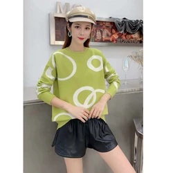 Suéter pulôver feminino novo estilo, gola redonda, outono quente, alta qualidade, novo suéter de designer para mulheres, 5 peças