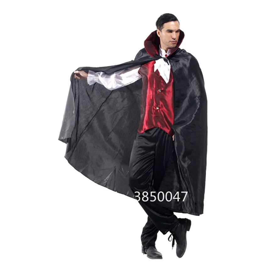 Карнавальный костюм вампира Дракулы для взрослых и детей, страшные вечерние костюмы в готическом стиле на Хэллоуин, Карнавальная накидка