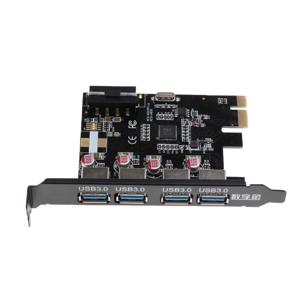 PCI-E к USB 3,0 4-Порты и разъёмы карта с разъемом PCI Express контроллер адаптер Мощность разъем