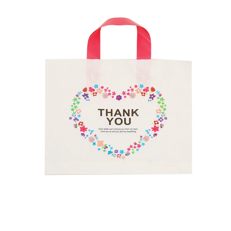 50 Pcs Thank You Plastic Merchandise Shopping Bags Boutique Retail Gift Party Supply(33X25X6CM) | Багаж и сумки