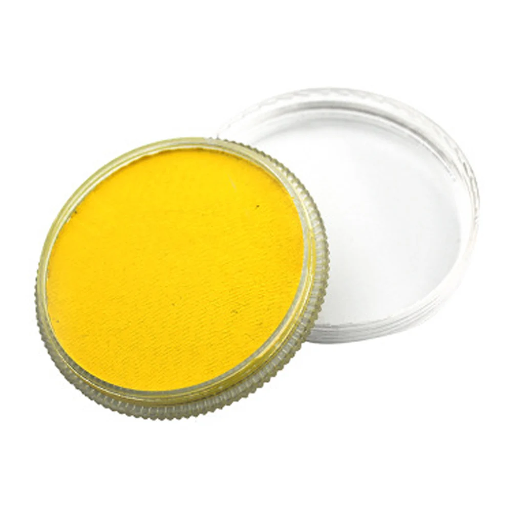 Matte Yellow 30 г нетоксичный моющийся перламутровый цвет матовый пигмент для лица и тела с кистью для рисования, игрушка для детей, взрослых, фестивали, макияж, вечерние - Цвет: Matte Yellow