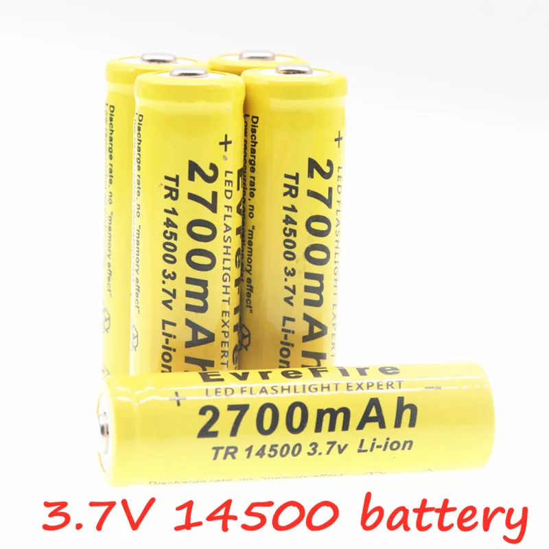 Супер высококачественный 14500 аккумулятор 2700mAh 3,7 V литий-ионная аккумуляторная батарея для фонарика