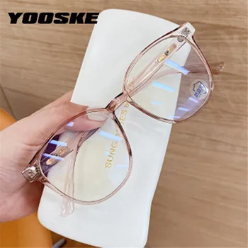 

YOOSKE TR90 Anti Blue Light Glasses Frame Women Men Round Spectacles Frames Transparent Lens Student Computer Goggles