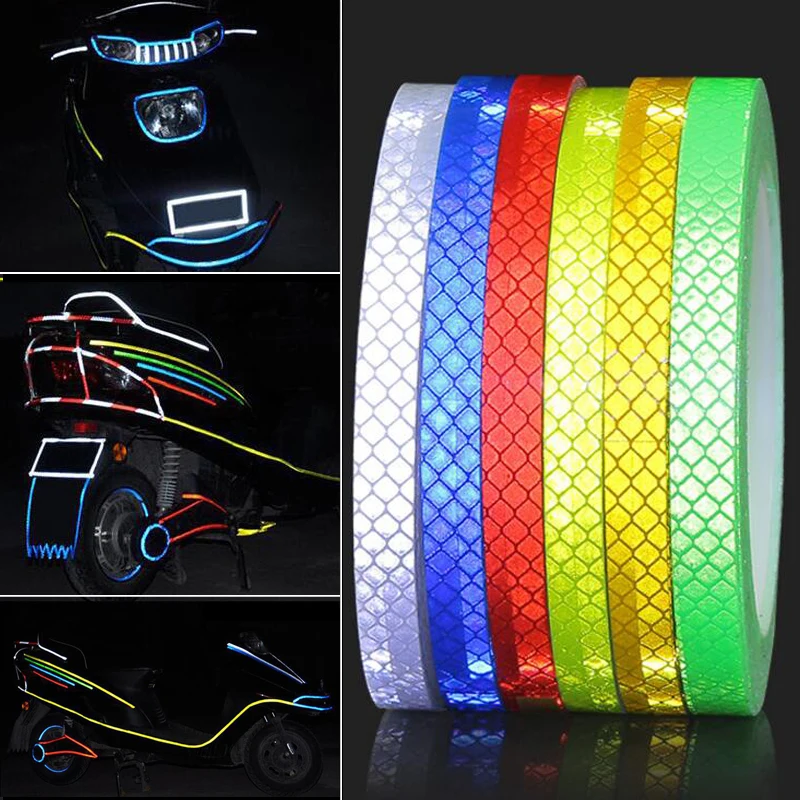 Adhesivos reflectantes para motocicleta, reflectantes para bicicleta, reflectores de advertencia para ciclismo, cinta adhesiva, accesorios para bicicleta