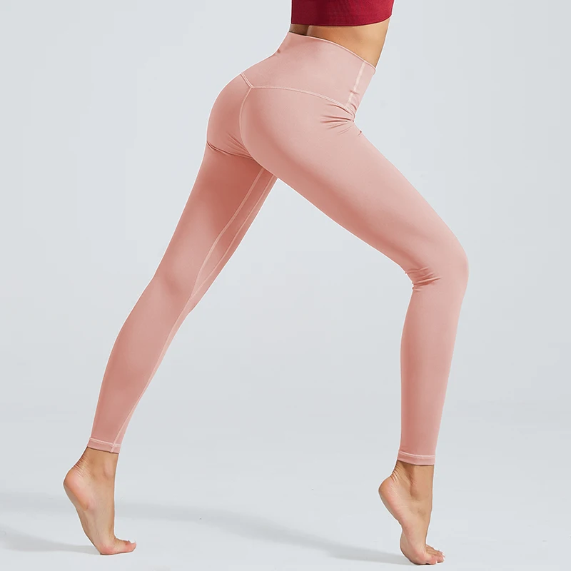 Fashion Women Sexy Fitness Leggings High Quality Nylon Leggings Solid Color Sporting Leggings High Waist Female Workout Leggings