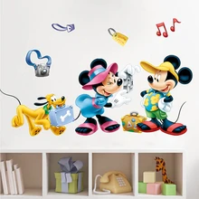 Cartoon Disney Mickey Minnie Pluto Take A Photograph Wall Stickers For Kids Rooms Home Decor Wall Decals Pvc Mural Art Wallpaper Cartoon Disney Mickey Minnie Pluto Take A Photograph Wall Stickers For Kids Rooms Home Decor Wall Decals Pvc Mural Art Wallpaper