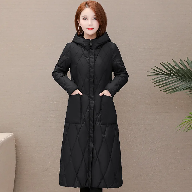 

Simple Long Slim Fit Fashion Warm Cotton-padded Clothes 2019 Winter New Style Korean-style Long Sleeve Hooded Commuting Versatil