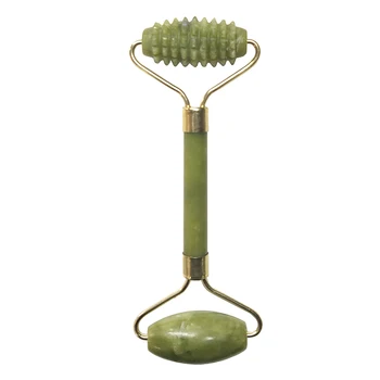 

Massage Roller Green Natural Jade Stone Facial Massager Guasha Board Plate Face Skin Care Tools Beauty Lifting Slimming Scraper