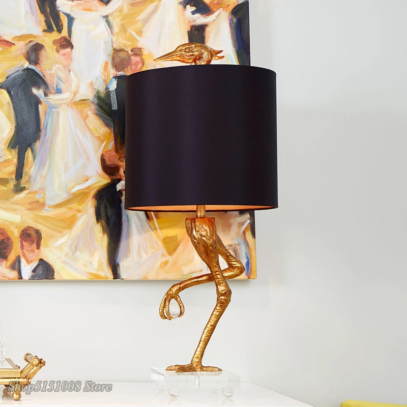 Creative Design Ostrich Shape Table Lamp American and Western Living Room Bedroom Desk lamp Modern Art Home Deco Light Luminaire
