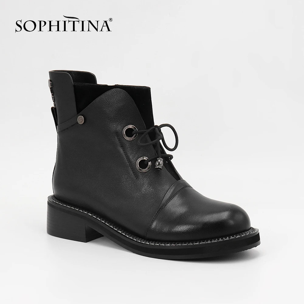 SOPHITINA/Лидер 2019г.Удобные женские ботинки из натуральной кожи подкладка