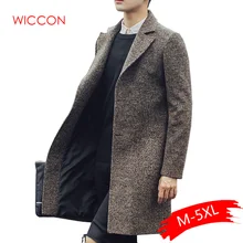 New Men Long Trench Coat Men Fashion Wool Trench Coat Windbreaker Steampunk Men Overcoat Casual Outerwear Coats