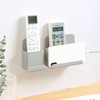 

2 Size Wall Mounted Organizer Storage Box Remote Control Air Conditioner Storage Case Mobile Phone Plug Holder Stand Container