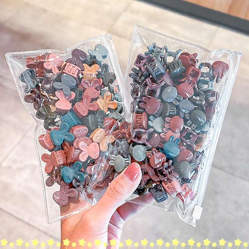 Ruoshui 50pcs Children Cartoon Hair Claws Girls Lovely Hairpins Hair Crab Baby Hair Accessories Hair Clips Headwear Barrettes